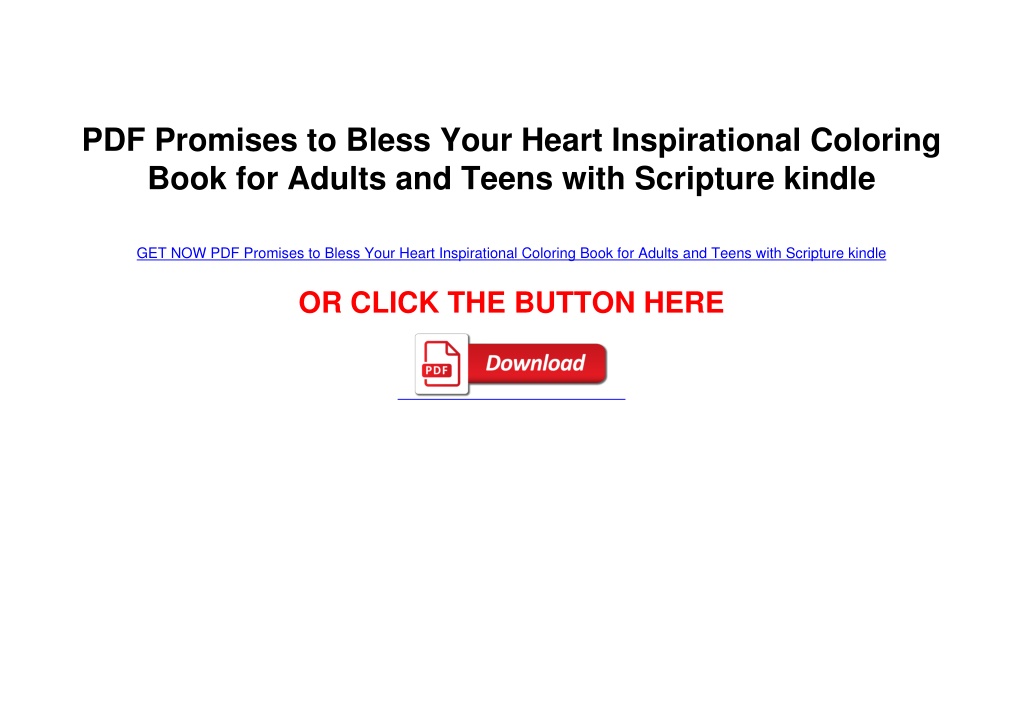 PPT PDF Promises to Bless Your Heart Inspirational Coloring Book for