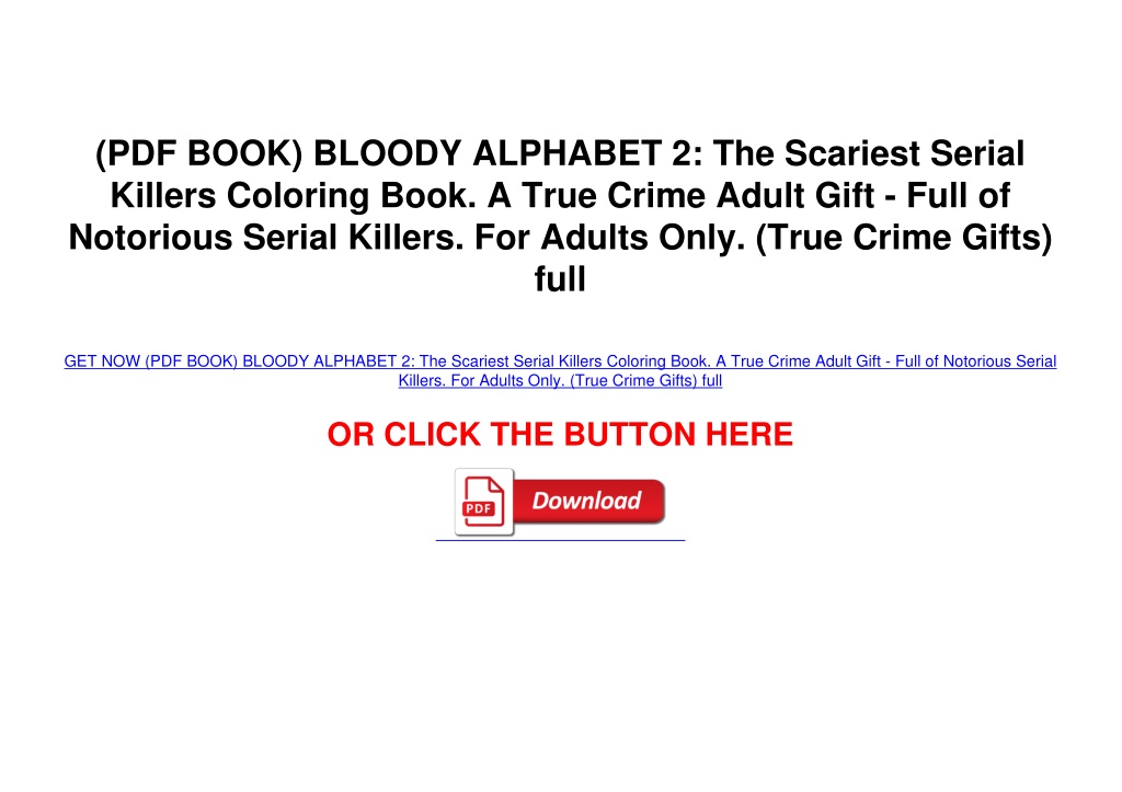 Ppt Pdf Book Bloody Alphabet The Scariest Serial Killers