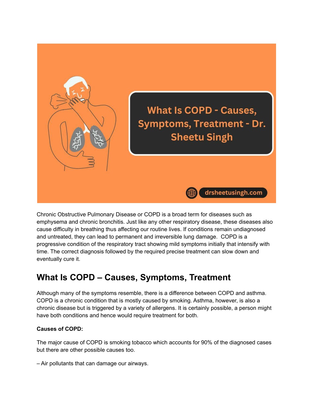 Ppt What Is Copd Causes Symptoms Treatment Dr Sheetu Singh Powerpoint Presentation Id 3252