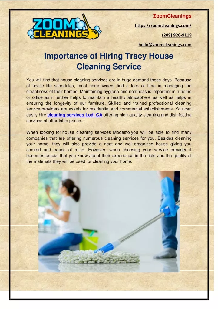 PPT Importance of Hiring Tracy House Cleaning Service PowerPoint