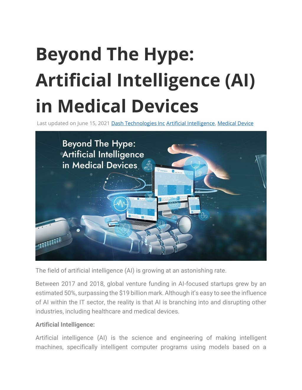 Ppt Beyond The Hype Artificial Intelligence Ai In Medical Devices Powerpoint Presentation 8372