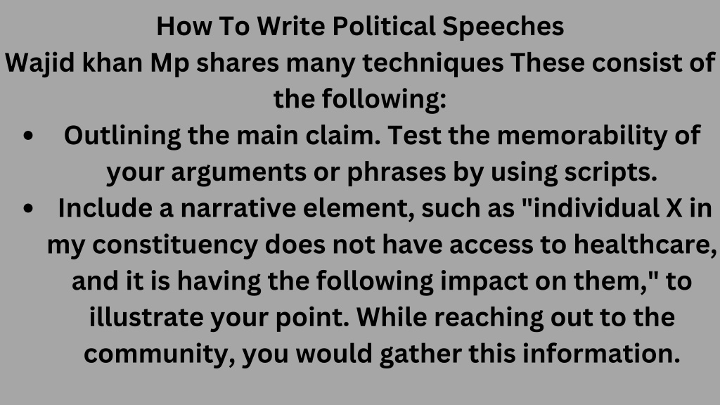 writing political speeches