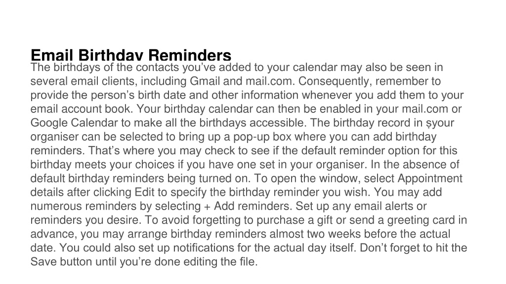 PPT How Do Birthday Reminders Play An Important Role In Relationships