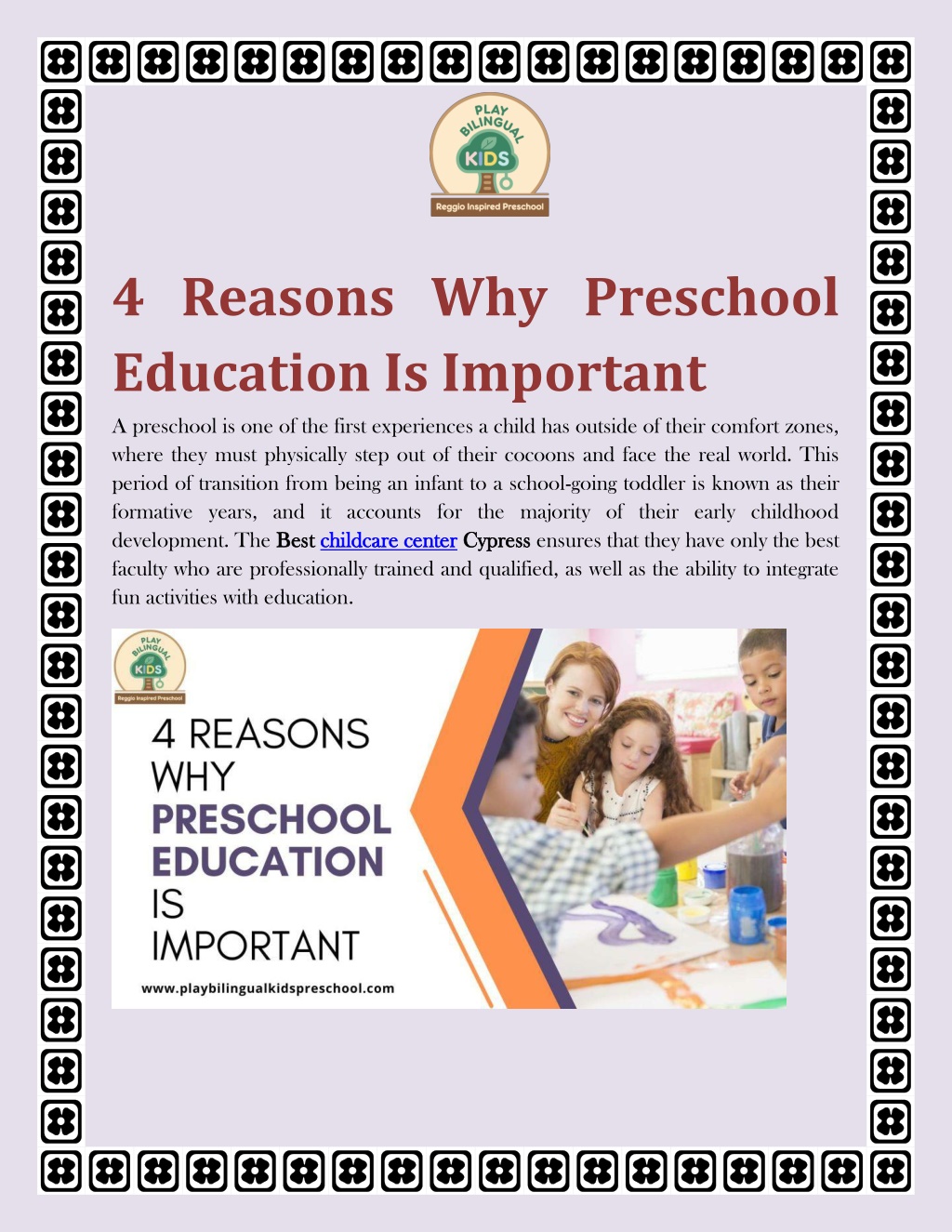 PPT - 4 Reasons Why Preschool Education Is Important PowerPoint ...