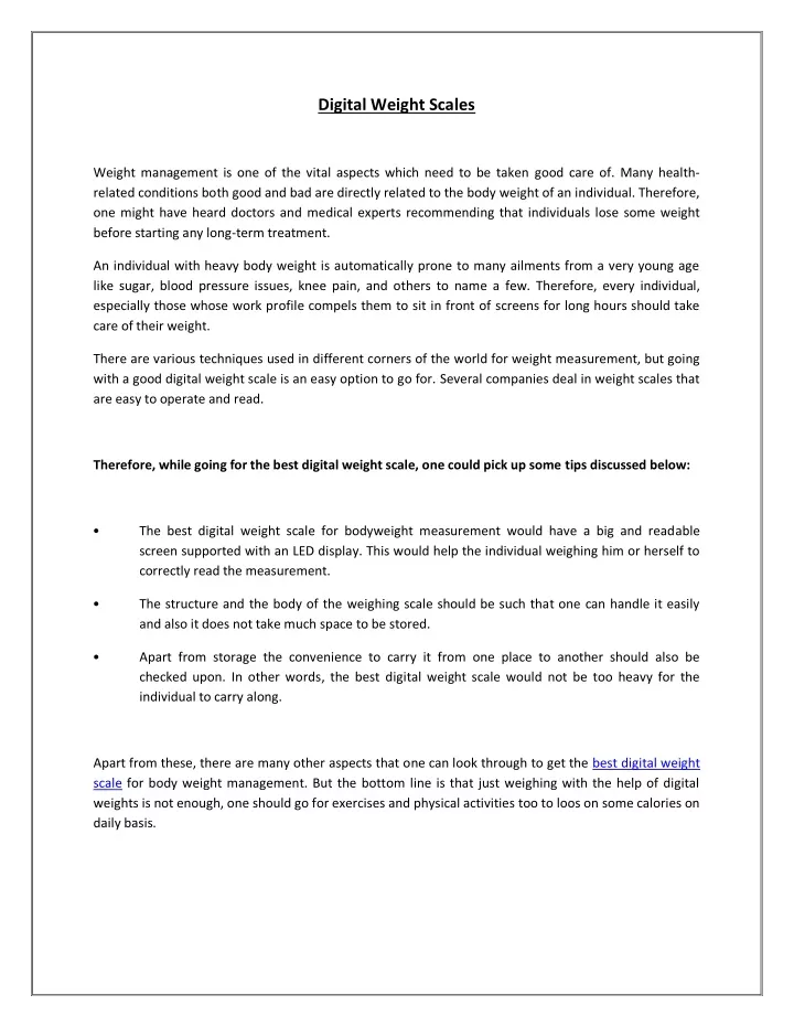 PPT Digital Weight Scales PowerPoint Presentation, free download ID