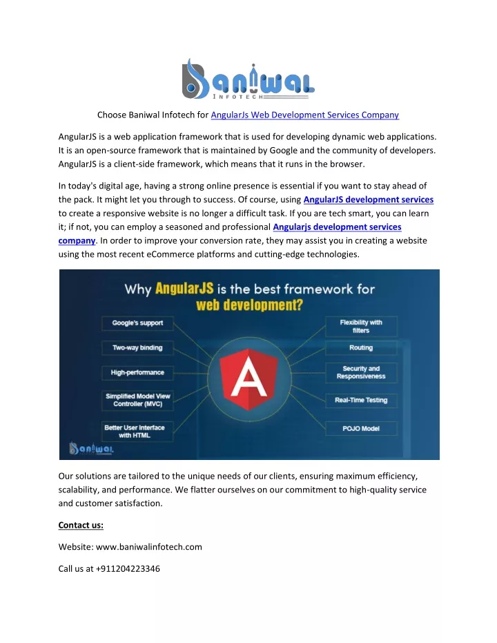 PPT - AngularJs web development services company - Baniwal Infotech ...