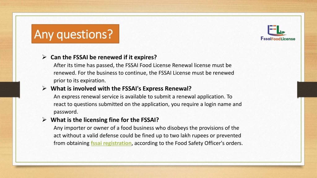 PPT - Food License Renewal Under Fssai PowerPoint Presentation, Free ...