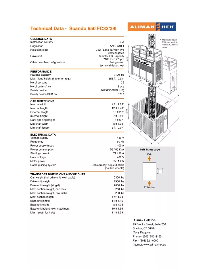 PPT - Alimak Scando-650 Personnel and Material Hoist PowerPoint ...