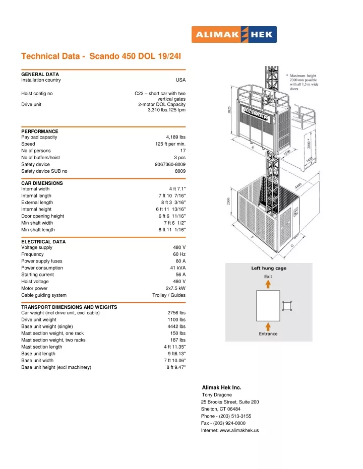 PPT - Alimak Scando-450 Personnel and Material Hoist PowerPoint ...