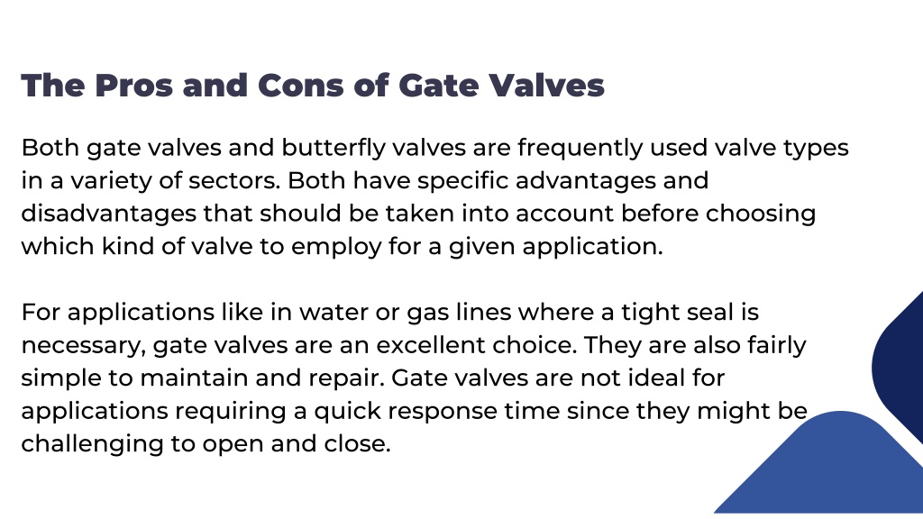 PPT - Can We Use A Butterfly Valve Instead Of A Gate Valve? PowerPoint ...