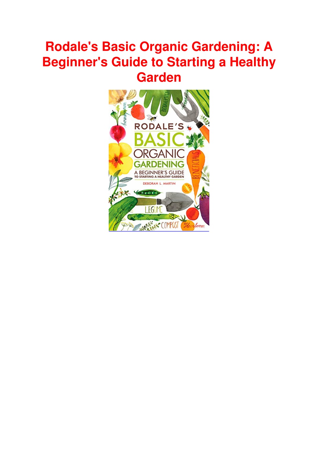 PPT - $PDF$/READ/DOWNLOAD Rodale's Basic Organic Gardening: A Beginner ...