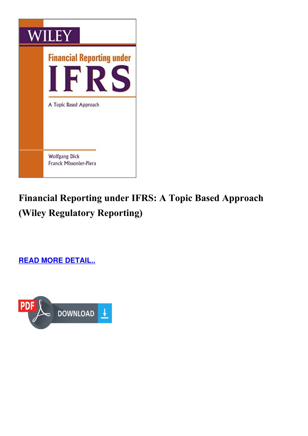 PPT Financial Reporting under IFRS A Topic Based Approach Wiley