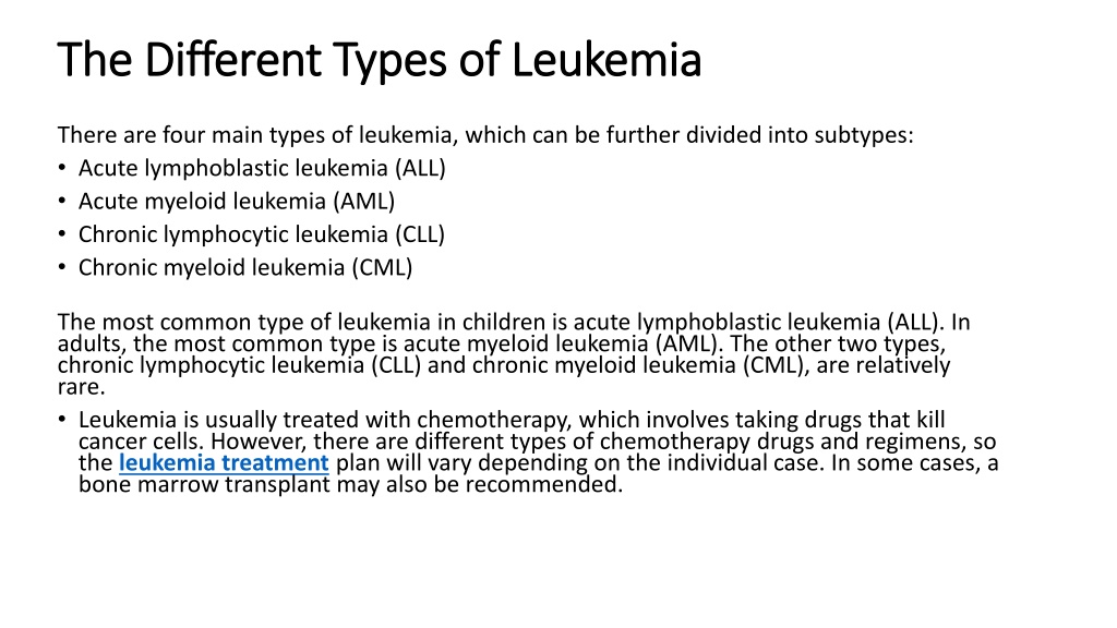 PPT - Treatment Options For Leukemia PowerPoint Presentation, Free ...