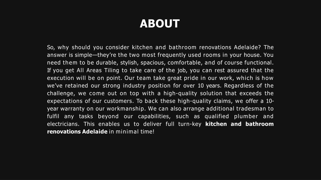 PPT - Bathroom Renovations Adelaide South Australia | All Areas Tiling ...