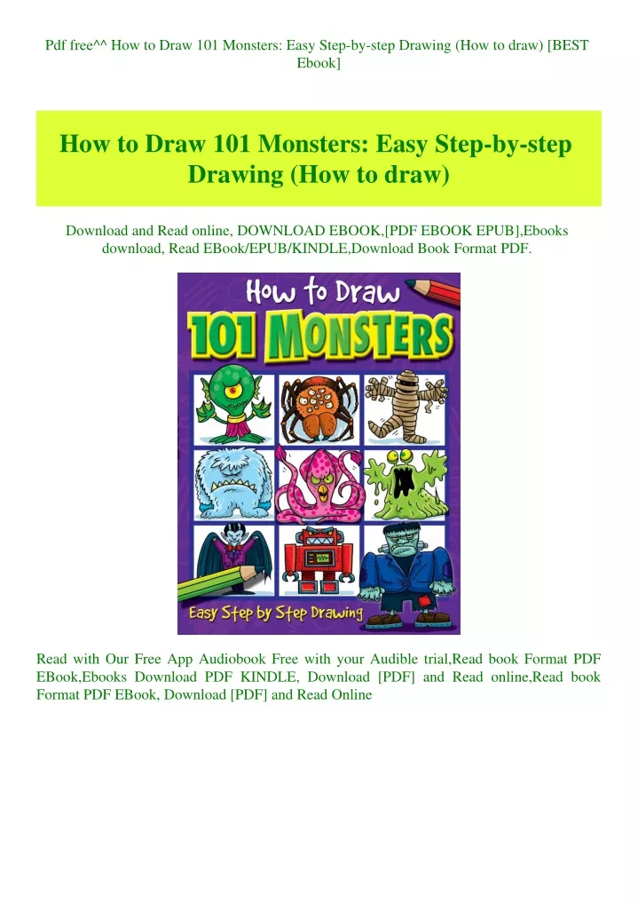 PPT Pdf free^^ How to Draw 101 Monsters Easy Stepbystep Drawing