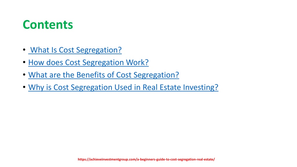 Ppt The Fundamentals Of Cost Segregation For Real Estate Investors Powerpoint Presentation 3886