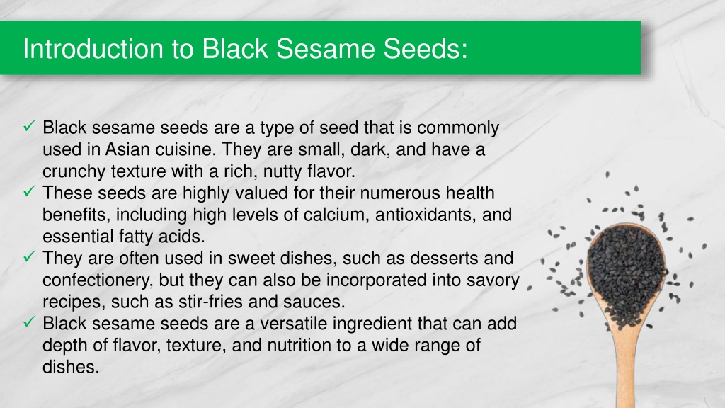 PPT Amazing Benefits of Black Sesame Seeds PowerPoint Presentation