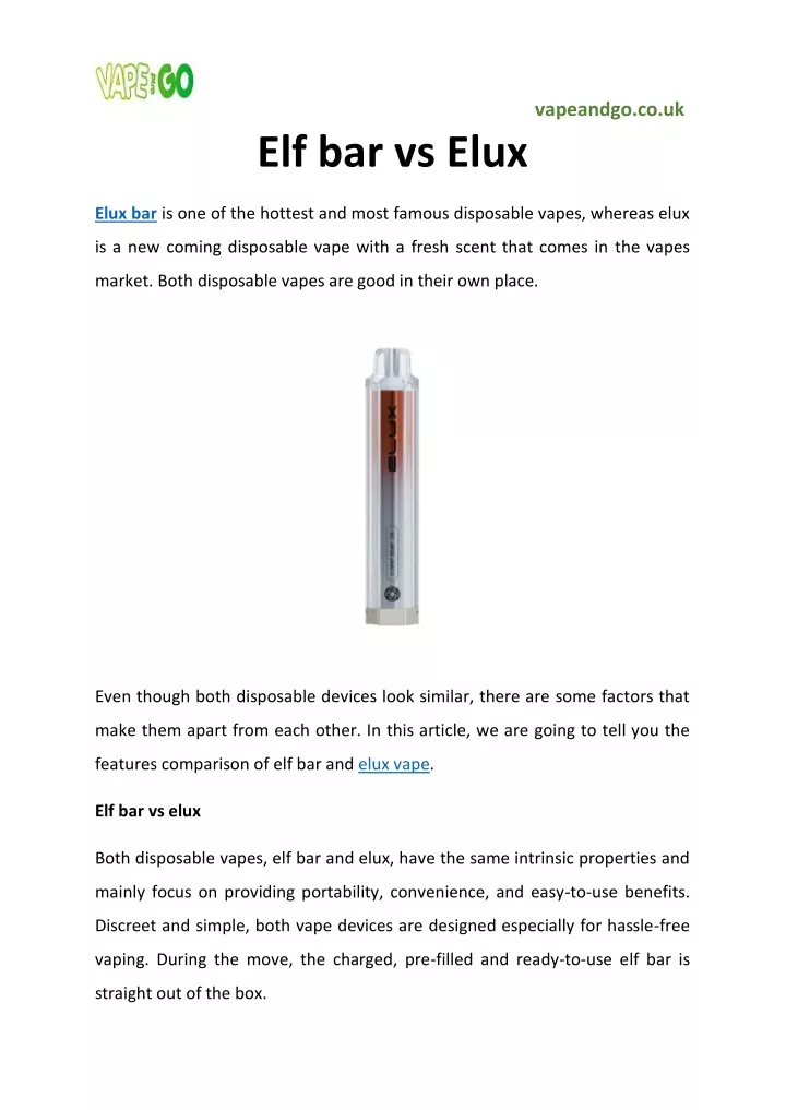 vapeandgo co uk elf bar vs elux n.