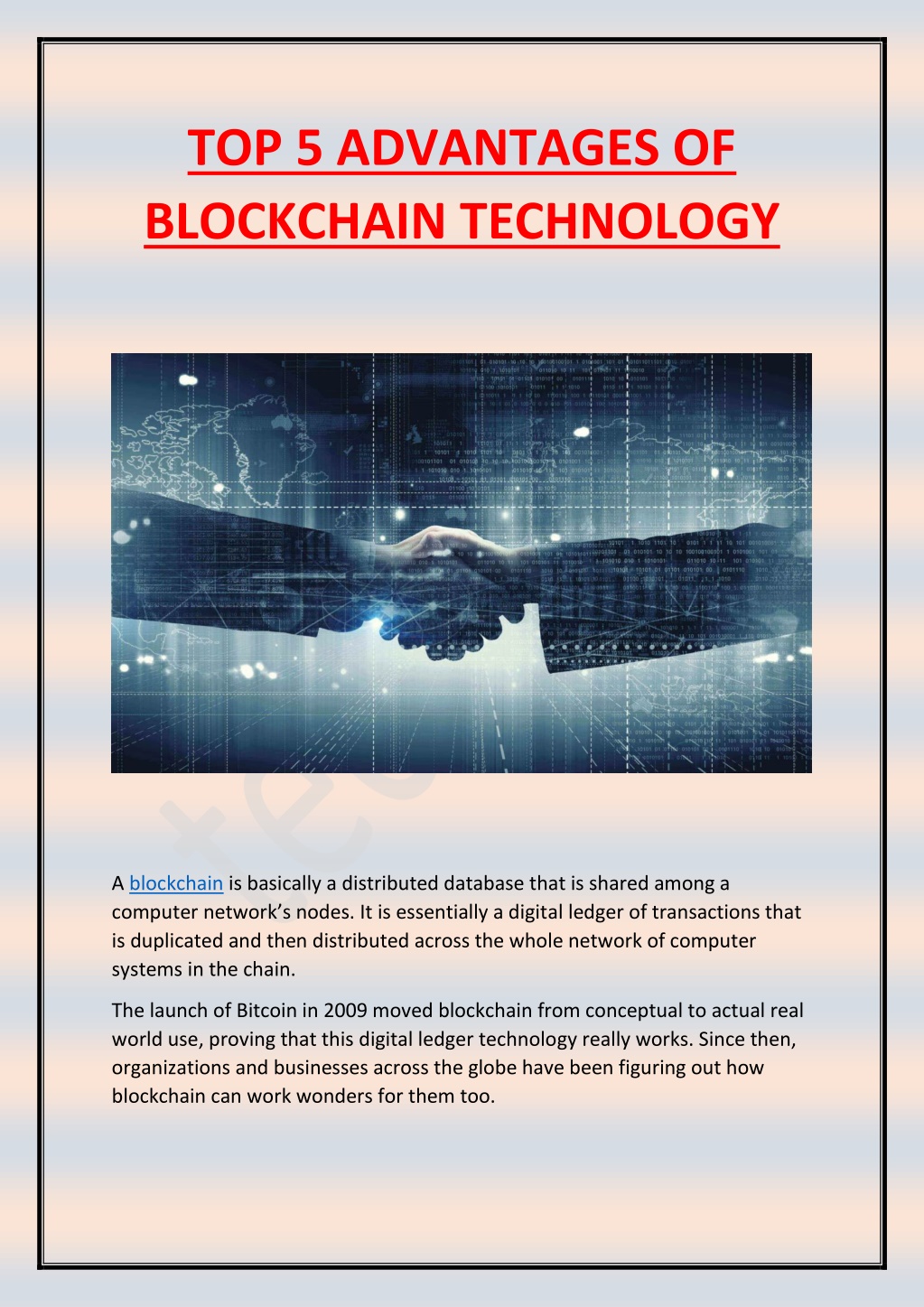 PPT - TOP 5 ADVANTAGES OF BLOCKCHAIN TECHNOLOGY PowerPoint Presentation ...