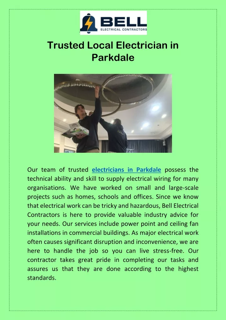 PPT Trusted Local Electrician in Parkdale PowerPoint Presentation