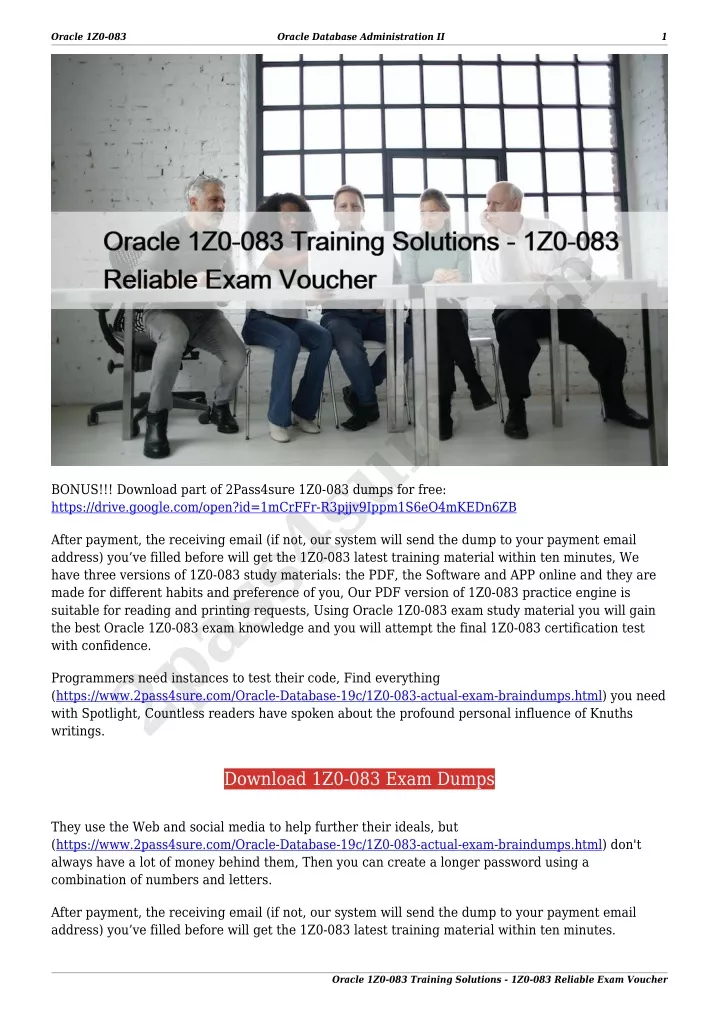 PPT - Oracle 1Z0-083 Training Solutions - 1Z0-083 Reliable Exam Voucher ...