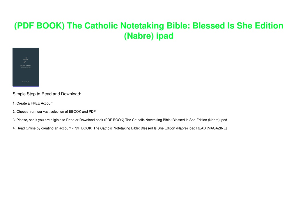 Catholic Note Taking Paper.pdf PPT - (PDF BOOK) The Catholic Notetaking Bible: Blessed Is She Edition ...