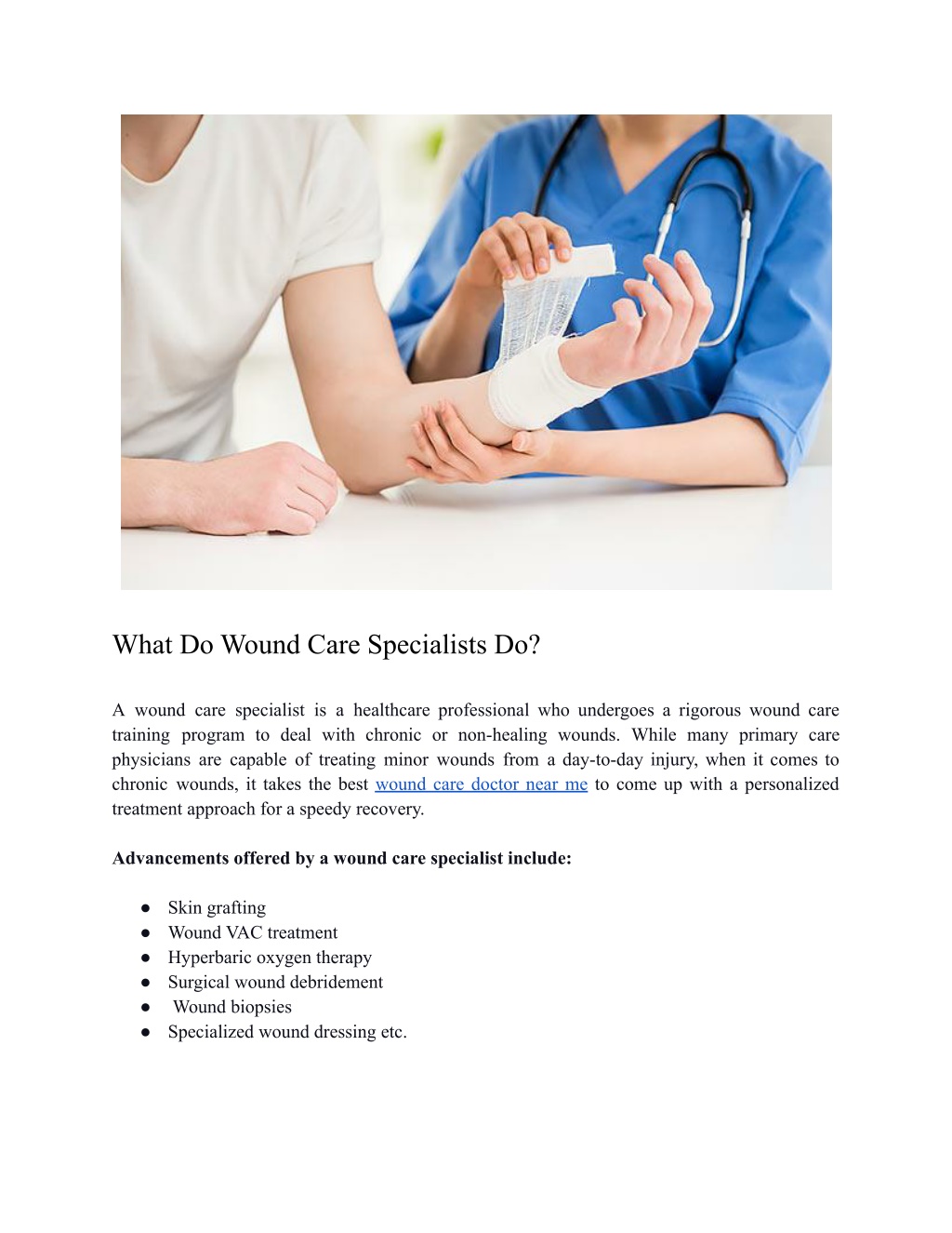 What Do Wound Care Specialists Do