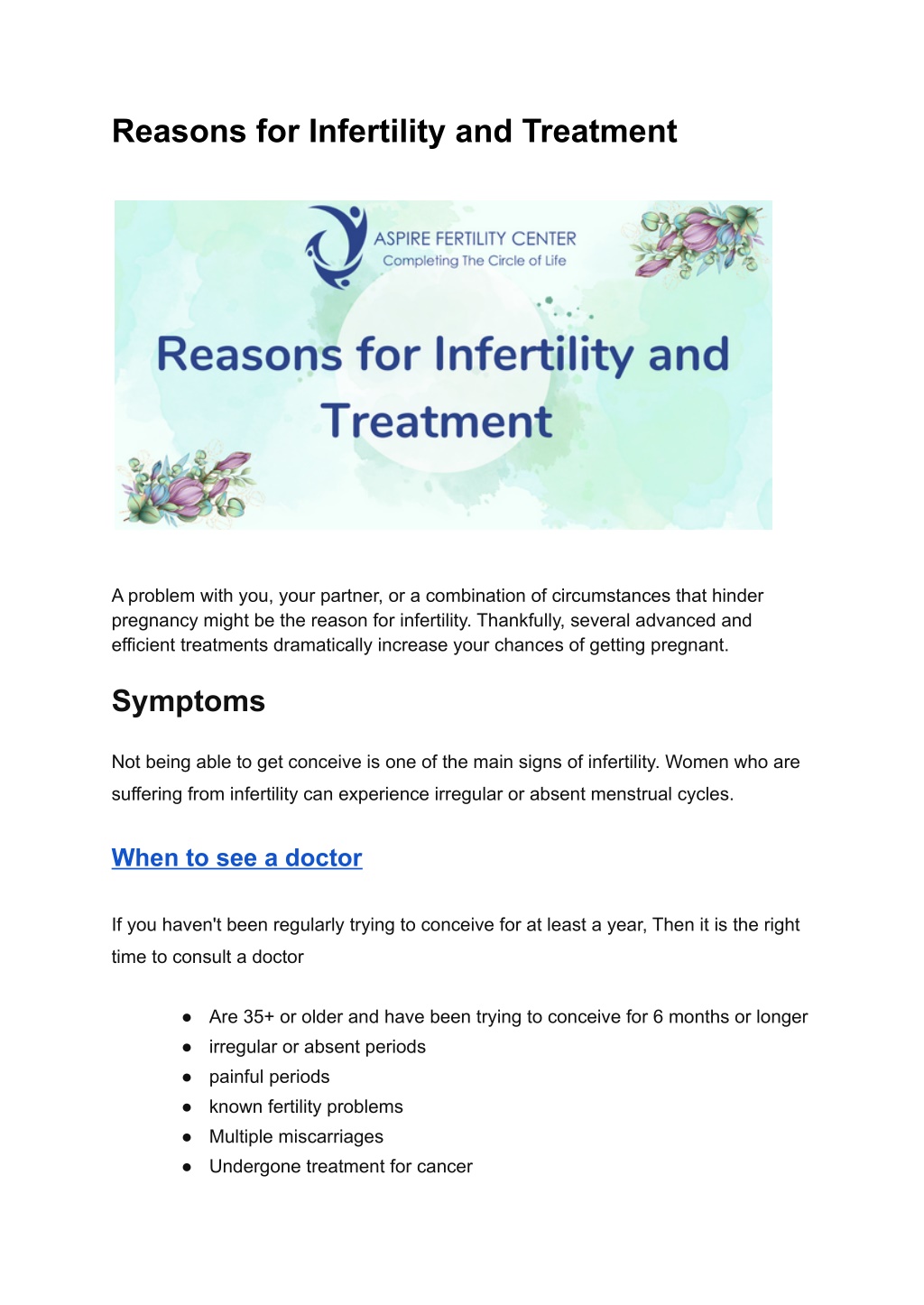 PPT - Reasons for Infertility and Treatment PowerPoint Presentation ...