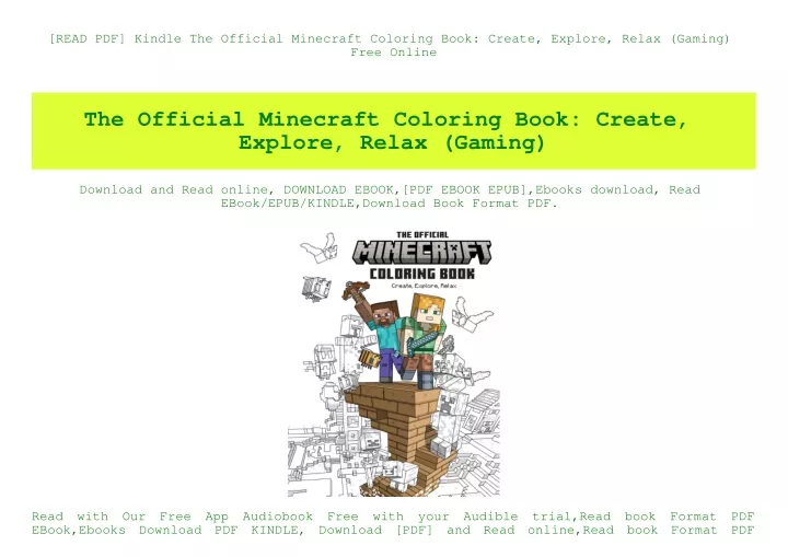 PPT [READ PDF] Kindle The Official Minecraft Coloring Book Create