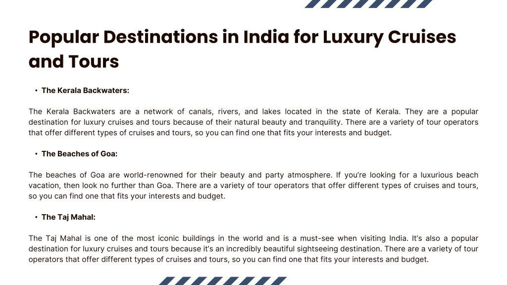 cruise tourism in india ppt