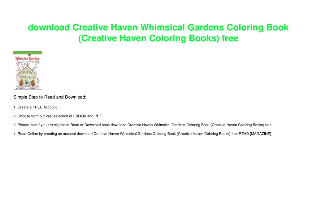 PPT - download Creative Haven Whimsical Gardens Coloring Book (Creative ...