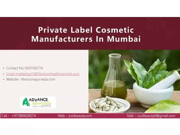 PPT Private Label Cosmetic Manufacturers In Mumbai PowerPoint
