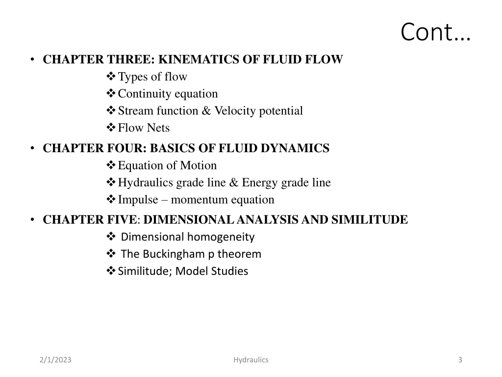 PPT - Hydraulics Chapter - 1- Ppt PowerPoint Presentation, Free ...