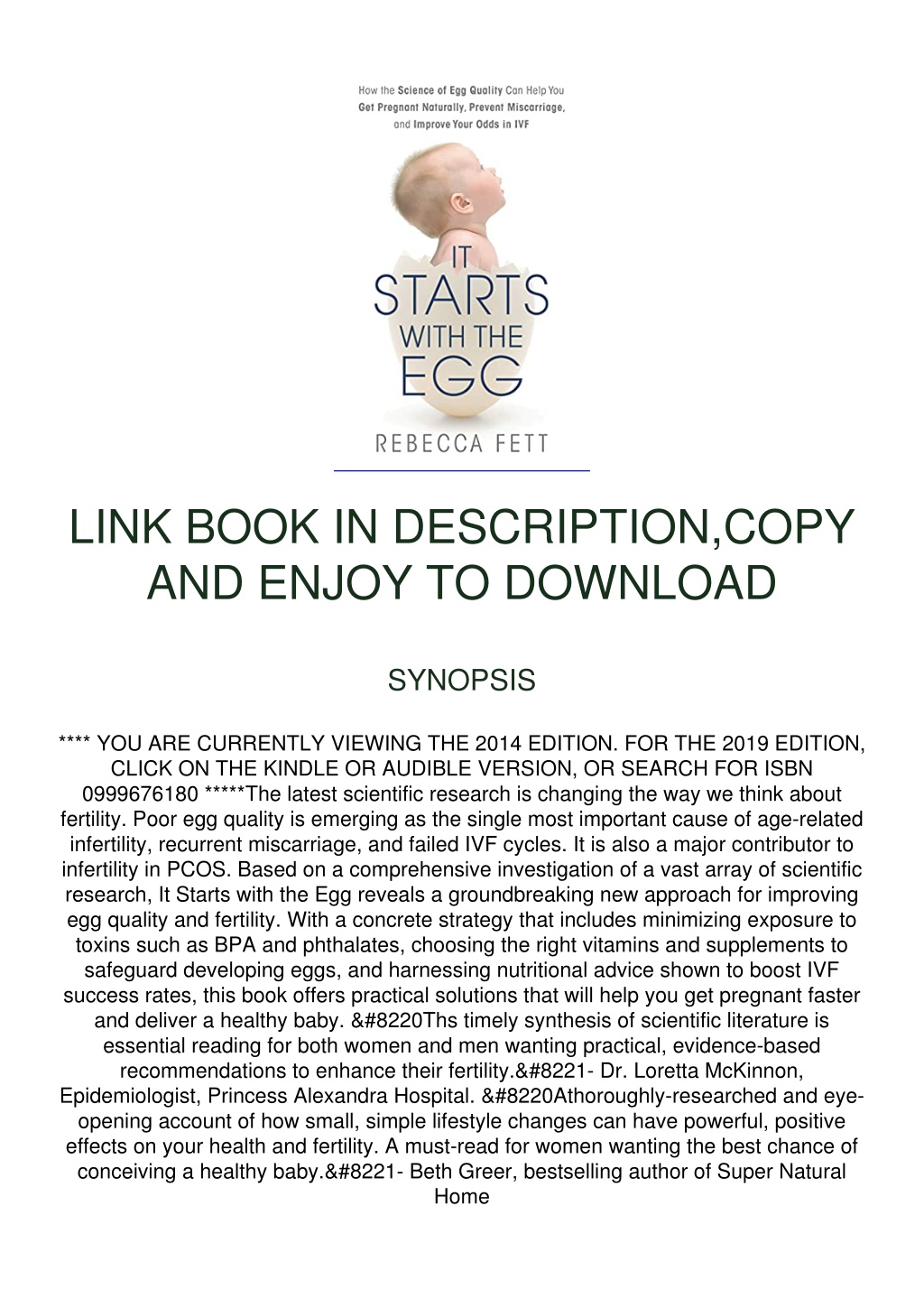 Ppt Pdf Full D Ownload It Starts With The Egg How The Science Of