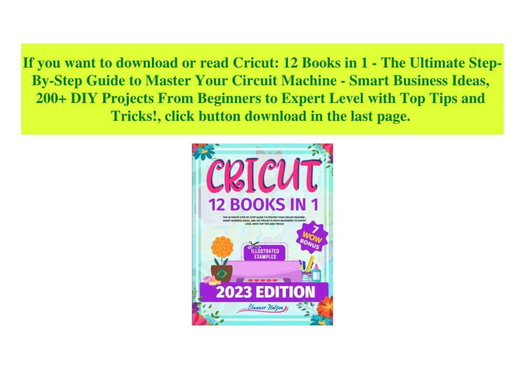 cricut books pdf free download