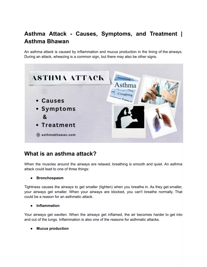PPT - Asthma Attack - Causes, Symptoms, and Treatment - Asthma Bhawan ...