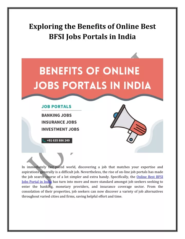 PPT - Exploring the Benefits of Online Best BFSI Jobs Portals in India ...