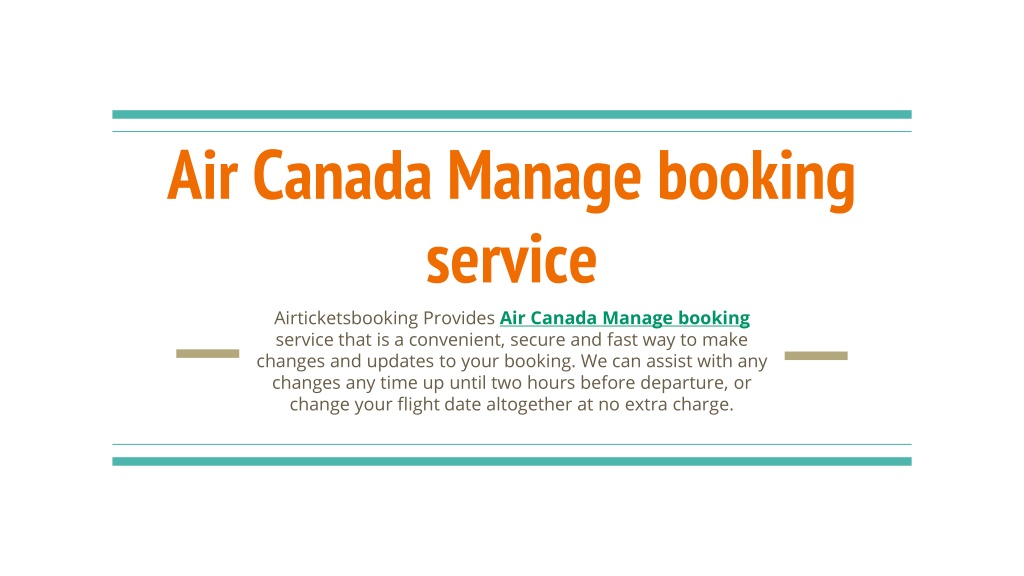 PPT Air Canada Manage Booking Service PowerPoint Presentation Free   Air Canada Manage Booking Service L 