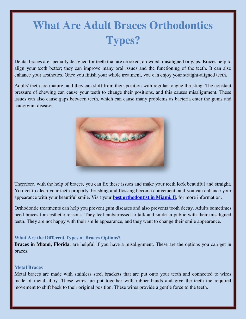 PPT What Are Adult Braces Orthodontics Types PowerPoint Presentation ID