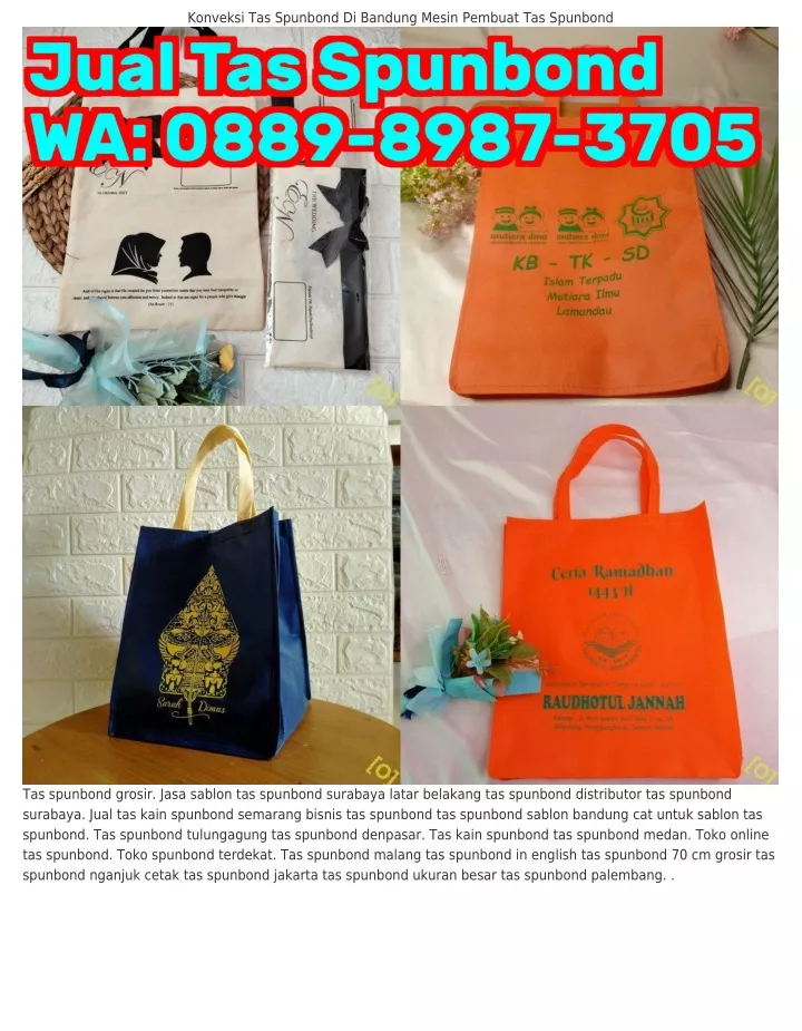 Ppt Ö88ᑫ8ᑫ87౩7Ö5 Wa Tas Spunbond Harga Gambar Tas Spunbond