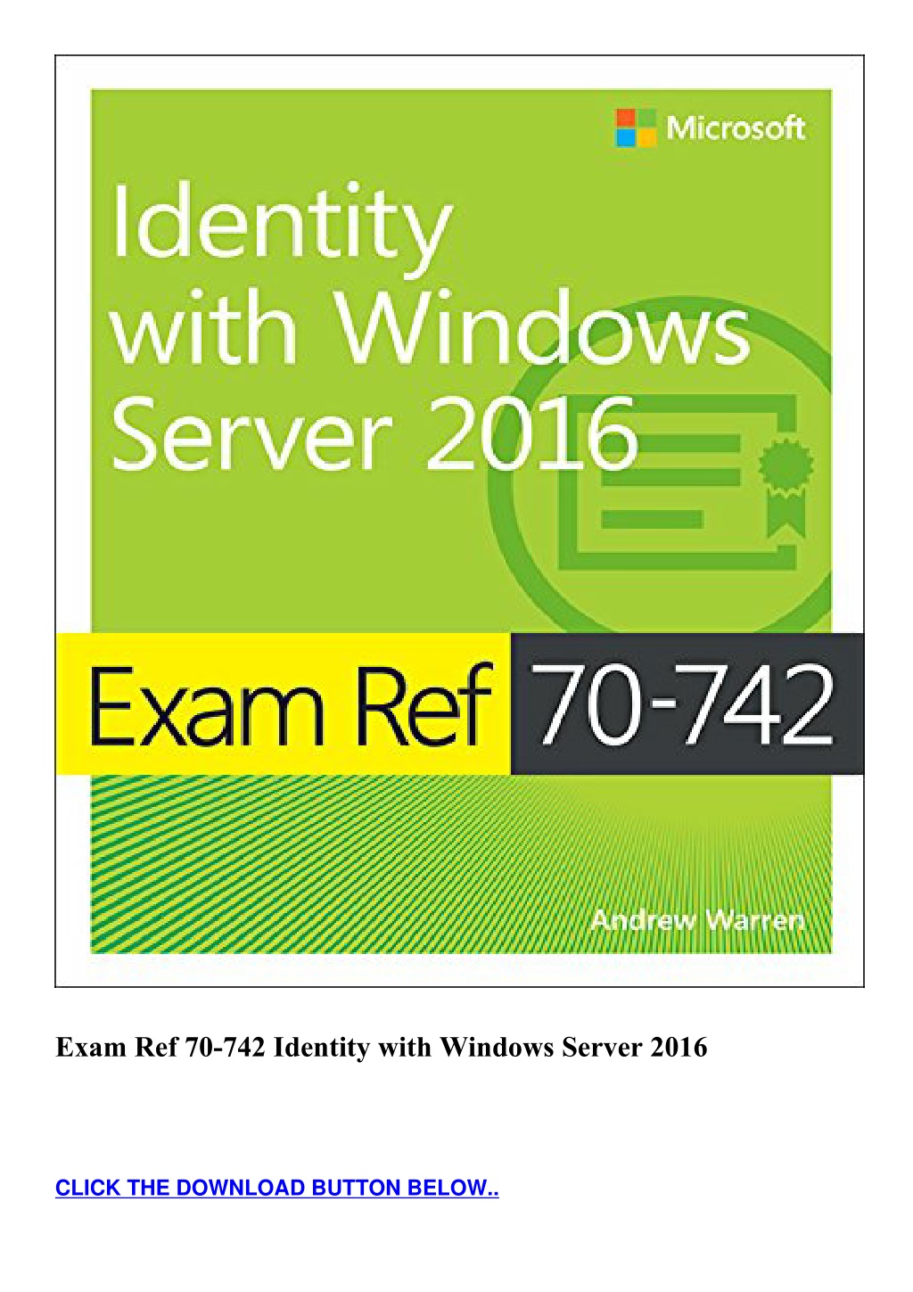 Ppt Ebook Exam Ref 70 742 Identity With Windows Server 2016 Powerpoint Presentation Id11948503 