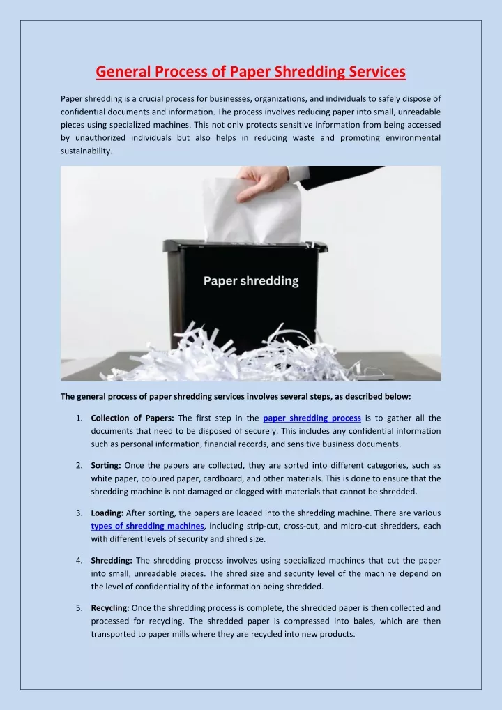 PPT - General Process of Paper Shredding Service1 PowerPoint ...