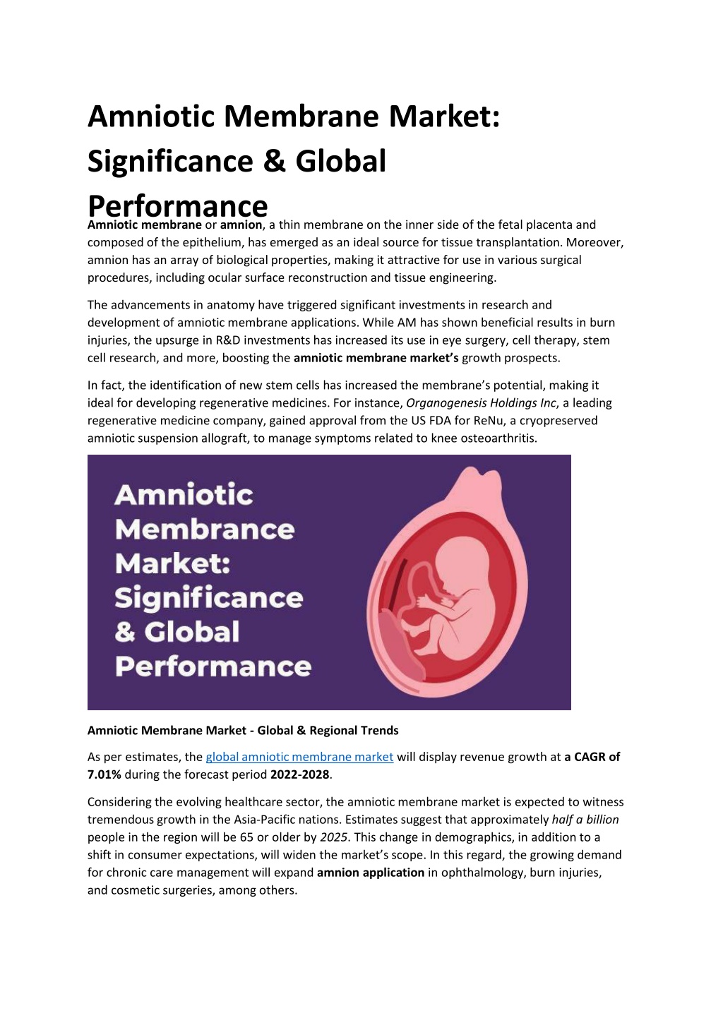 Ppt Amniotic Membrane Market Significance And Global Performance