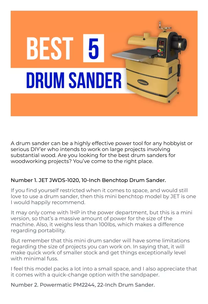 PPT Best Drum Sanders (Top 5 Picks) PowerPoint Presentation, free download ID11950155