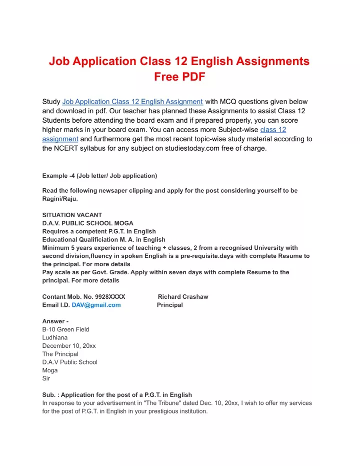 ppt-job-application-class-12-english-assignment-free-pdf-powerpoint