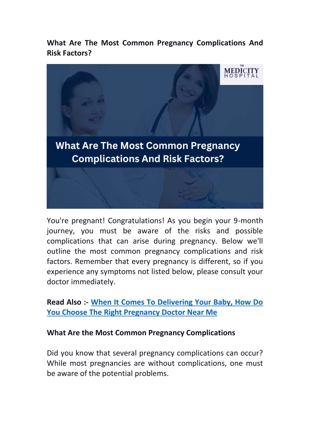 Ppt What Are The Most Common Pregnancy Complications And Risk Factors