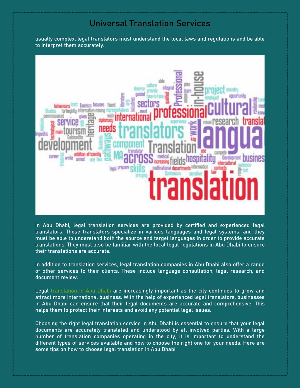 PPT Tips to Choose Legal Translation in Abu Dhabi PowerPoint