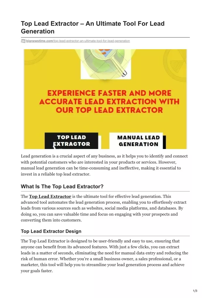 PPT Top Lead Extractor An Ultimate Tool For Lead Generation