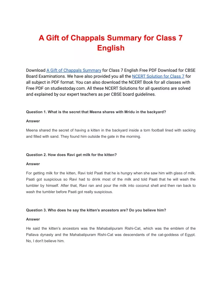 ppt-a-gift-of-chappals-summary-for-class-7-english-powerpoint