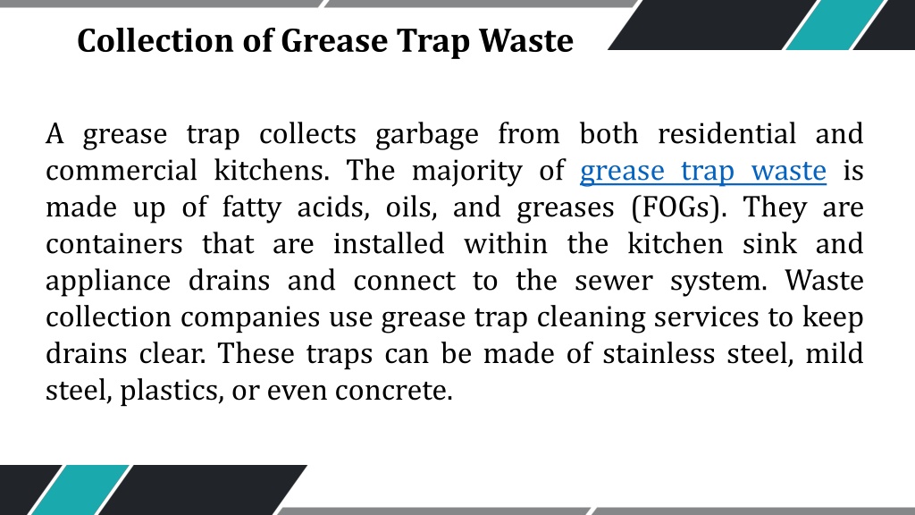 PPT - Know How Grease Trap Cleaners Benefit Waste Collection Services ...